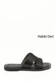 Kadın Siyah Hakiki Deri Terlik