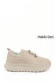 Kadın Nude Lastik Bağcıklı Comfort Hakiki Deri Sneaker
