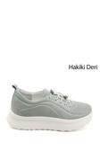 Kadın Su Yeşili Lastik Bağcıklı Comfort Hakiki Deri Sneaker