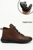 Erkek Taba Antik Fermuarlı Hakiki Deri Outdoor Bot