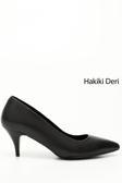 Kadın Siyah Sivri Burun Orta İnce Topuklu Stiletto
