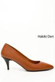 Kadın Taba Antik Sivri Burun Orta İnce Topuklu Stiletto