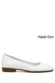 Kadın Beyaz Hakiki Deri Babet