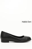Kadın Siyah Hakiki Deri Babet