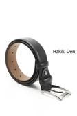 Erkek Lacivert Antik Hakiki Deri 3,5 Cm Klasik Kemer