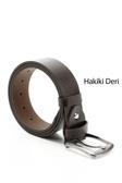 Erkek Kahve Antik Hakiki Deri 4 Cm Kot Kemeri