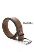 Erkek Taba Antik Hakiki Deri 4 Cm Kot Kemeri