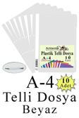 Telli Dosya Plastik A4 10 lu 1 Paket Poşet Dosyalara Uyumlu Ekonomik Kaliteli Şeffaf Kapak Telli Dosya Okul Büro Ofis