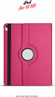 iPad Air 13 M3 2025 Uyumlu 360° Yatay Dikey Dönebilen Deri Tablet Kılıfı