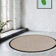 Alanur Home Kaymaz Taban Djt Banyo Mutfak Salon Halı  Trend Saçaklı Yuvarlak Dokuma Desen E5001