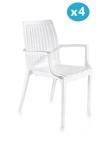 Omnipazar SY-2524 Örgü Desenli Rattan Bahçe Koltuk Sandalye 4'lü Set