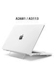 Macbook Air 13.6" M2-m3 Çip 2022/2024 A2681 A3113 Uyumlu Standlı Şeffaf İz Bırakmayan Koruyucu Kapak