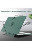 Macbook Air 13.6" M2-m3 Çip 2022/2024 A2681 A3113 Uyumlu Standlı Şeffaf İz Bırakmayan Koruyucu Kapak