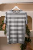 San&Fa Bisiklet Yaka Çizgili Rayon Kumaş Slimfit T-shirt