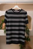 San&Fa Bisiklet Yaka Çizgili Rayon Kumaş Slimfit T-shirt