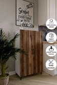 Dewoody 3 Raflı 4Bölmeli Erzak Dolabı Mutfak Dolabı Banyo Dolabı Ayakkabılık Antrasit