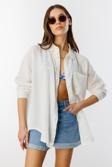 Oversize Basic Müslin Kadın Gömlek KADIN-MÜSLİN-GÖMLEK