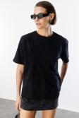Kadın %100 Organik Pamuklu Kalın Dokulu Oversize Fit Yuvarlak Yakalı T-shirt KADIN-OVERSIZE-T-SHIRT