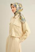Armine Desenli Saf Ipek Twill Eşarp 9323- 80