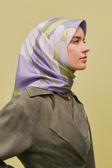 Armine Desenli Saf Ipek Twill Eşarp 9302- 06