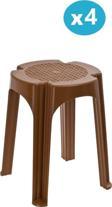 Omnipazar SY-4640 Plastik Tabure Büyük Boy 4'lü Set