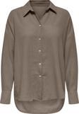 Only Kadın Onlbolzano Oversize Uzun Kollu Önü Kısa Arkası Uzun Gömlek 15353544 Fındık