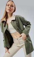Haki Oversize Casual Midi Trençkot