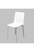Metallica Concept Casella Roy Plastik Sandalye Metal Krom Ayak Mutfak Salon Çalışma Sandalyesi 1 Adet Beyaz