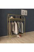 Metallica Concept Home Hanger Gold Elbise Askılığı Raflı New Design Konfeksiyon Askısı Ayaklı Askılık Elbise Askısı