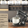 Easy Chef M122 Plus DC Motor Stand Mikser Çift Başlıklı Parlak Koyu Gri