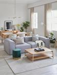 Edsy Home Mira 2 Modüler İkili Koltuk (Gri) Keten Kumaş