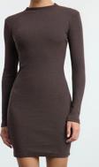 Moda Stil Slim Dik Yaka Mini Boy Vücuda Oturan Fitilli Esnek Örme Kalem Elbise