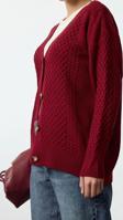 Kadın Modern Tarz Oversize V Yaka Midi Triko Hırka