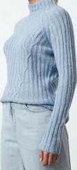 Stil Modern Kadın Regular Reglan Kol Dik Yaka Yumuşak Dokulu Örgü Detaylı Dikişsiz Triko Kazak