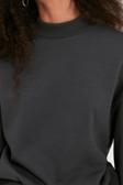 Tarz Relaxed Dik Yaka Düşük Kol Regular Kalın İçi Polarlı Rahat Kalıp Örme Sweatshirt