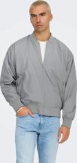 Only & Sons Erkek Onsgavın Ribanalı Mevsimlik Spor Bomber Ceket 22030757 Gri