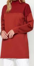 Tesettür Tarz Regular Dik Yaka Standart Kol Regular Örme Sweatshirt Tunik