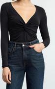 Stil Kadın Büzgü Drape Detaylı Fitted Vücuda Oturan Kollu Esnek Bluz Crop Örme Slim Kalıp