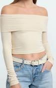 Stil Kadın Kısa Esnek Bluz Crop Örme Slim Kalıp