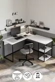 Bofigo Çalışma Masası Ofis Masası Köşe Masa Bilgisayar Masası Odin Beyaz