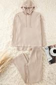 Tarz Rahat Uzun Kollu Boru Paça Fitilli Pamuklu Örme Pijama Takımı