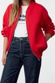 Oversize Bisiklet Yaka Düşük Kol Uzun Fermuarlı Geniş Kalıp Kalın İçi Polarlı Örme Sweatshirt