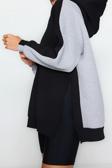 Tarz Oversize Kapüşonlu Düşük Kol Uzun Geniş Kalıp İçi Polarlı Örme Spor Sweatshirt