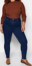 Moda Büyük Beden Dik Yaka Örme Fit Düz Desen Casual Günlük Regular Uzun Kol Bluz