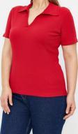 Moda Büyük Beden Polo Yaka Örme Regular Düz Desen Casual Günlük Crop Kısa Kol Bluz