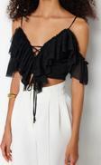 Moda V Yaka Örme Regular Düz Desen Şık gece Crop Kısa Kol Bluz