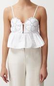 Moda Kalp Yaka Dokuma Crop Düz Desen Şık gece Crop Askılı Kol Bluz