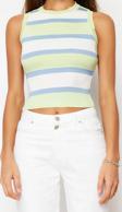 Moda Bisiklet Yaka Triko Slim Çizgili Desen Casual Günlük Crop Kolsuz Bluz