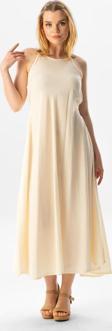 Askılı Şile Bezi Sima Uzun Yazlık Elbise Krem Krm