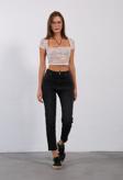 Yüksek Bel, Esnek Skinny Denim Dar Kalıp Mom Jean Kadın Kot Pantolon @Cremona